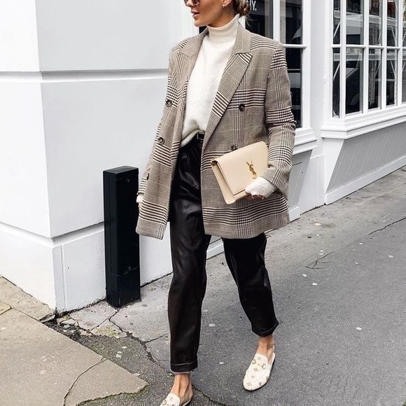 H&M Jackets & Blazers - Brown houndstooth check Blazer